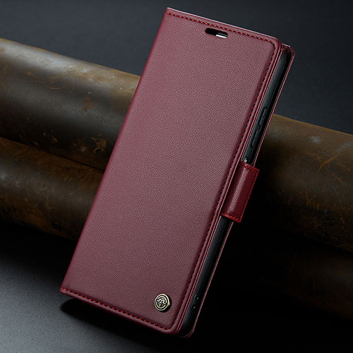 Leather Case Stands Flip Cover Holder C04S for Xiaomi Redmi Note 13 5G Red