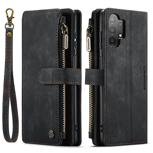 Leather Case Stands Flip Cover Holder C05S for Samsung Galaxy A13 4G Black