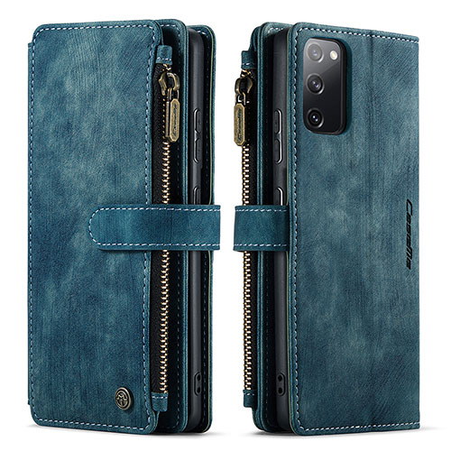 Leather Case Stands Flip Cover Holder C05S for Samsung Galaxy S20 FE (2022) 5G Blue