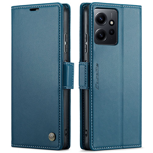 Leather Case Stands Flip Cover Holder C05S for Xiaomi Redmi Note 12 4G Blue