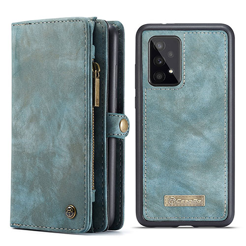 Leather Case Stands Flip Cover Holder C06S for Samsung Galaxy A53 5G Blue