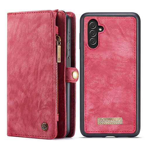 Leather Case Stands Flip Cover Holder C08S for Samsung Galaxy A04s Red