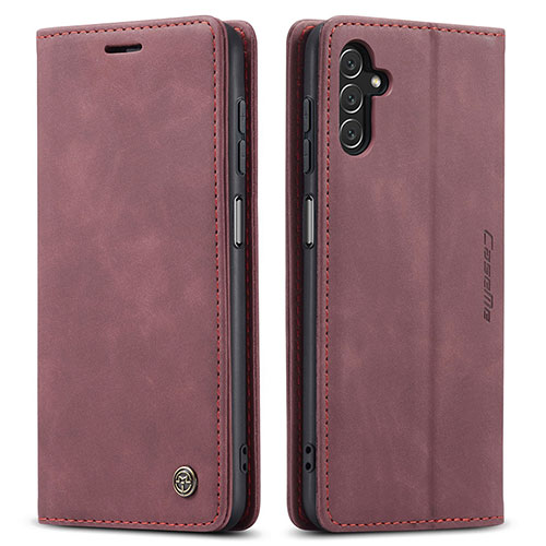 Leather Case Stands Flip Cover Holder C10S for Samsung Galaxy A13 5G Red Wine