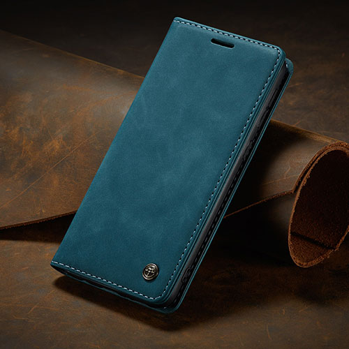 Leather Case Stands Flip Cover Holder C10S for Samsung Galaxy S22 Plus 5G Blue