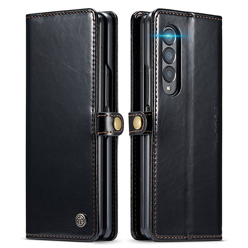 Leather Case Stands Flip Cover Holder CS2 for Samsung Galaxy Z Fold4 5G Black