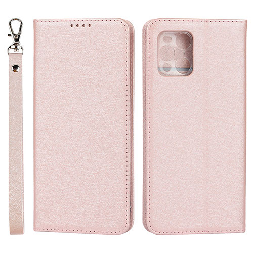 Leather Case Stands Flip Cover Holder D01T for Oppo Find X3 5G Pink