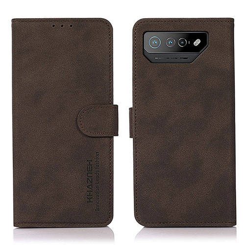 Leather Case Stands Flip Cover Holder D01Y for Asus ROG Phone 7 Pro Brown