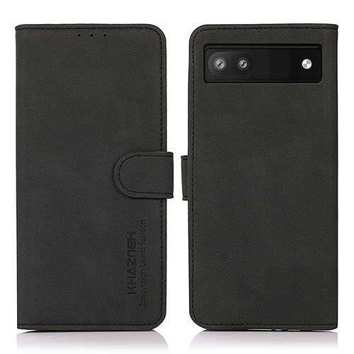 Leather Case Stands Flip Cover Holder D01Y for Google Pixel 7a 5G Black