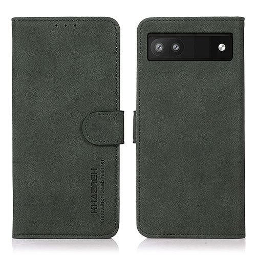 Leather Case Stands Flip Cover Holder D01Y for Google Pixel 7a 5G Green