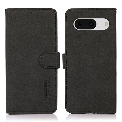 Leather Case Stands Flip Cover Holder D01Y for Google Pixel 8a 5G Black