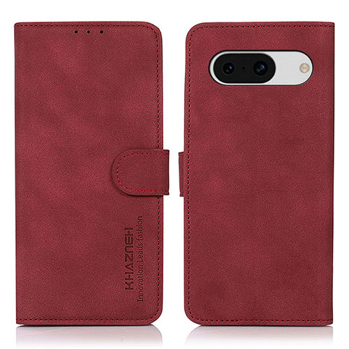 Leather Case Stands Flip Cover Holder D01Y for Google Pixel 8a 5G Red