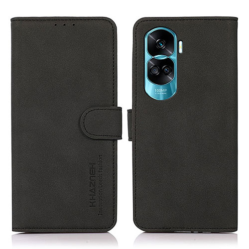 Leather Case Stands Flip Cover Holder D01Y for Huawei Honor 90 Lite 5G Black