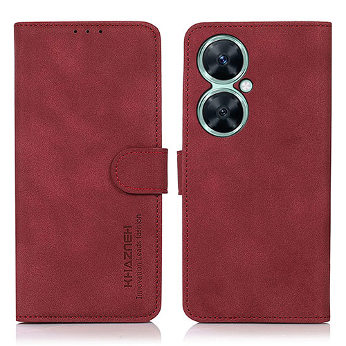 Leather Case Stands Flip Cover Holder D01Y for Huawei Nova 11i Red