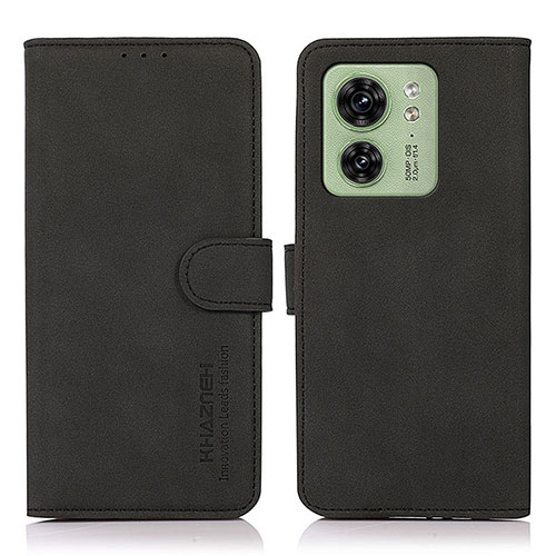 Leather Case Stands Flip Cover Holder D01Y for Motorola Moto Edge 40 5G Black