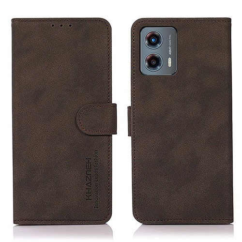 Leather Case Stands Flip Cover Holder D01Y for Motorola Moto G 5G (2023) Brown