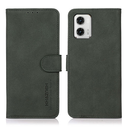 Leather Case Stands Flip Cover Holder D01Y for Motorola Moto G73 5G Green