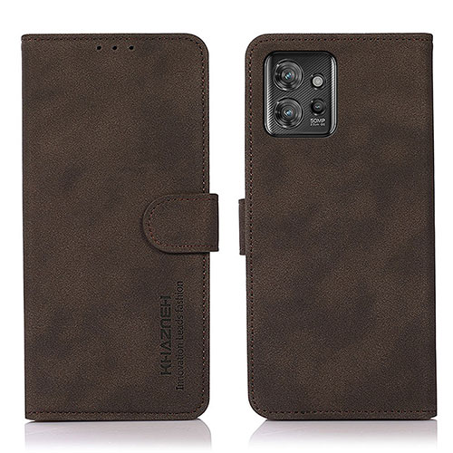 Leather Case Stands Flip Cover Holder D01Y for Motorola ThinkPhone 5G Brown