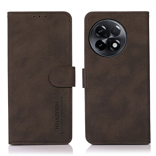 Leather Case Stands Flip Cover Holder D01Y for OnePlus 11R 5G Brown