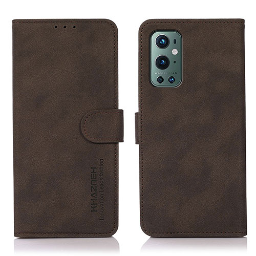 Leather Case Stands Flip Cover Holder D01Y for OnePlus 9 Pro 5G Brown