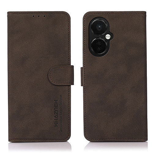 Leather Case Stands Flip Cover Holder D01Y for OnePlus Nord CE 3 Lite 5G Brown