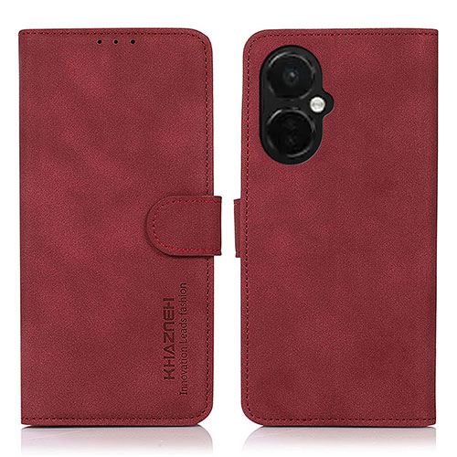 Leather Case Stands Flip Cover Holder D01Y for OnePlus Nord CE 3 Lite 5G Red