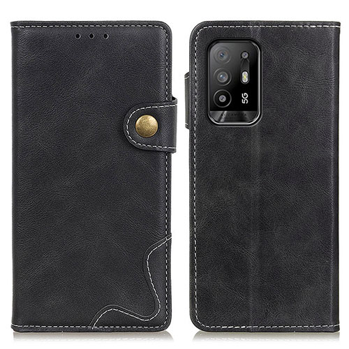 Leather Case Stands Flip Cover Holder D01Y for Oppo A94 5G Black