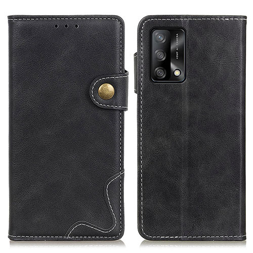 Leather Case Stands Flip Cover Holder D01Y for Oppo F19 Black