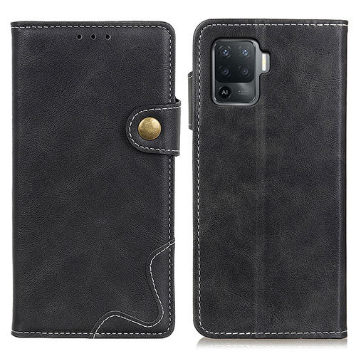 Leather Case Stands Flip Cover Holder D01Y for Oppo F19 Pro Black