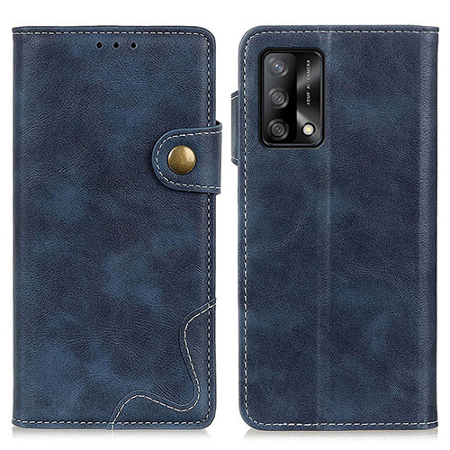 Leather Case Stands Flip Cover Holder D01Y for Oppo F19s Blue