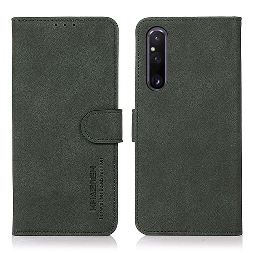 Leather Case Stands Flip Cover Holder D01Y for Sony Xperia 1 V Green