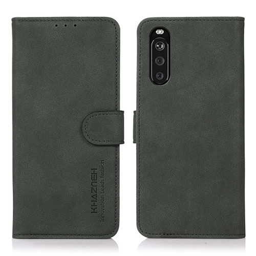 Leather Case Stands Flip Cover Holder D01Y for Sony Xperia 10 III Lite Green