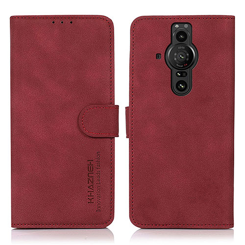 Leather Case Stands Flip Cover Holder D01Y for Sony Xperia PRO-I Red