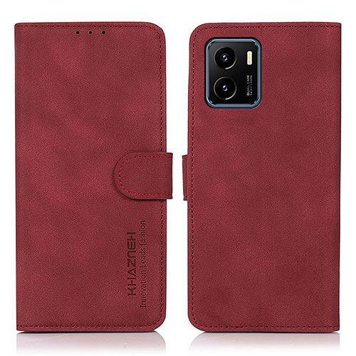 Leather Case Stands Flip Cover Holder D01Y for Vivo Y01 Red