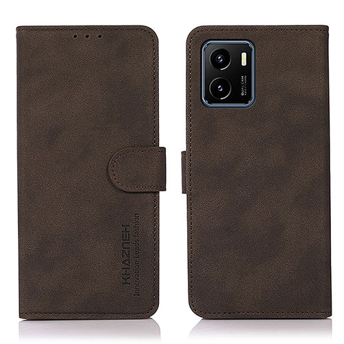 Leather Case Stands Flip Cover Holder D01Y for Vivo Y15C Brown