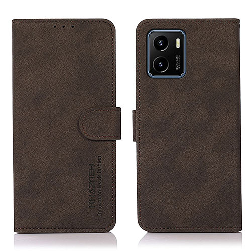 Leather Case Stands Flip Cover Holder D01Y for Vivo Y32t Brown