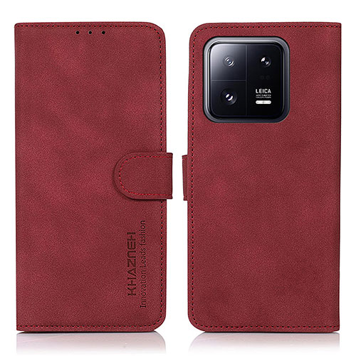 Leather Case Stands Flip Cover Holder D01Y for Xiaomi Mi 13 5G Red