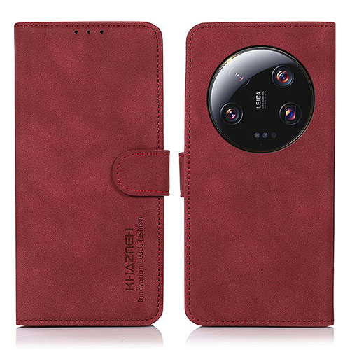 Leather Case Stands Flip Cover Holder D01Y for Xiaomi Mi 13 Ultra 5G Red