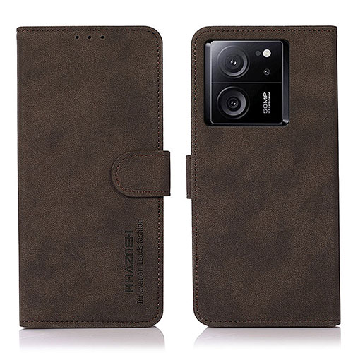 Leather Case Stands Flip Cover Holder D01Y for Xiaomi Mi 13T 5G Brown