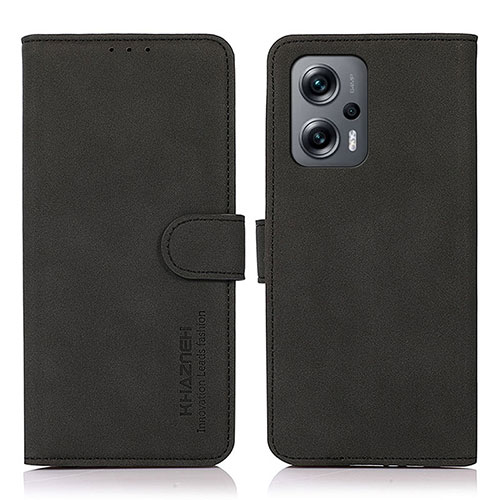 Leather Case Stands Flip Cover Holder D01Y for Xiaomi Poco F5 5G Black