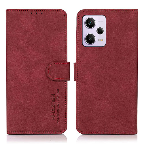 Leather Case Stands Flip Cover Holder D01Y for Xiaomi Redmi Note 12 Pro 5G Red