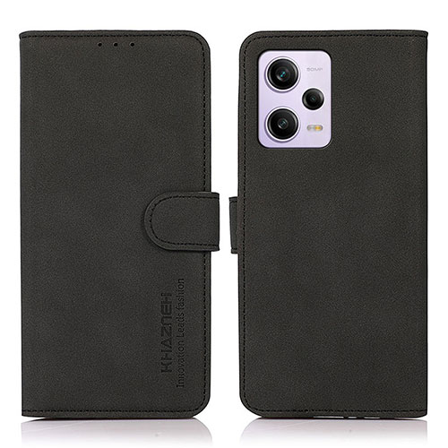 Leather Case Stands Flip Cover Holder D01Y for Xiaomi Redmi Note 12 Pro+ Plus 5G Black