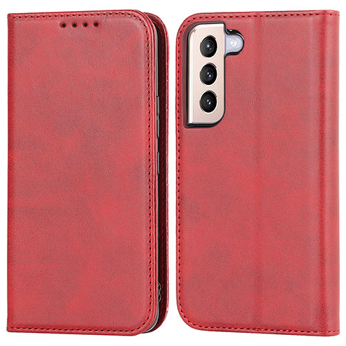 Leather Case Stands Flip Cover Holder D03T for Samsung Galaxy S21 Plus 5G Red