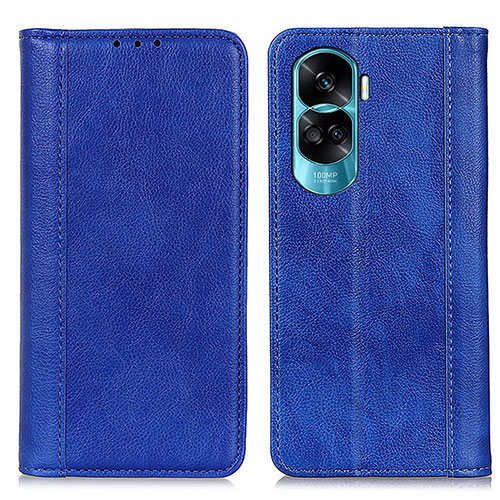 Leather Case Stands Flip Cover Holder D03Y for Huawei Honor 90 Lite 5G Blue