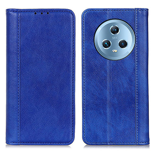 Leather Case Stands Flip Cover Holder D03Y for Huawei Honor Magic5 5G Blue