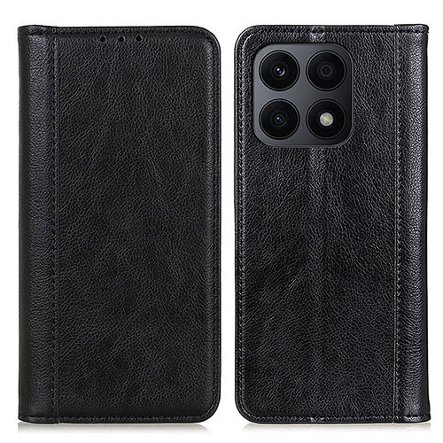 Leather Case Stands Flip Cover Holder D03Y for Huawei Honor X8a 4G Black