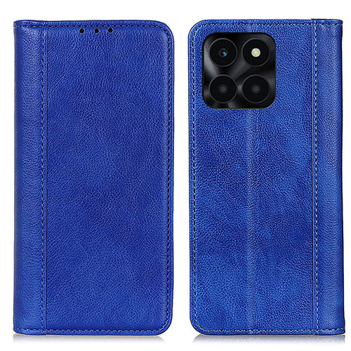 Leather Case Stands Flip Cover Holder D03Y for Huawei Honor X8b Blue