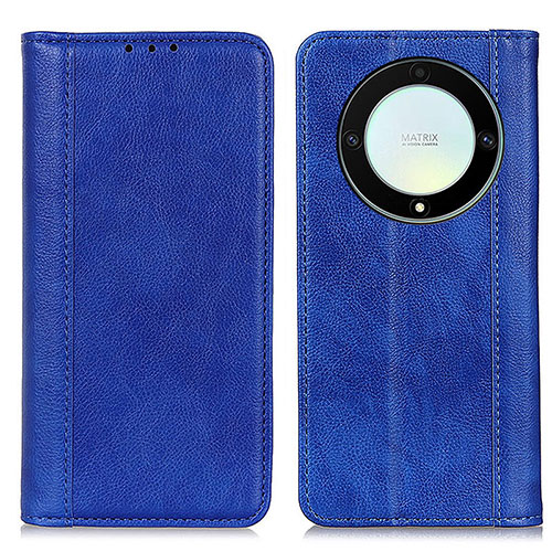 Leather Case Stands Flip Cover Holder D03Y for Huawei Honor X9a 5G Blue