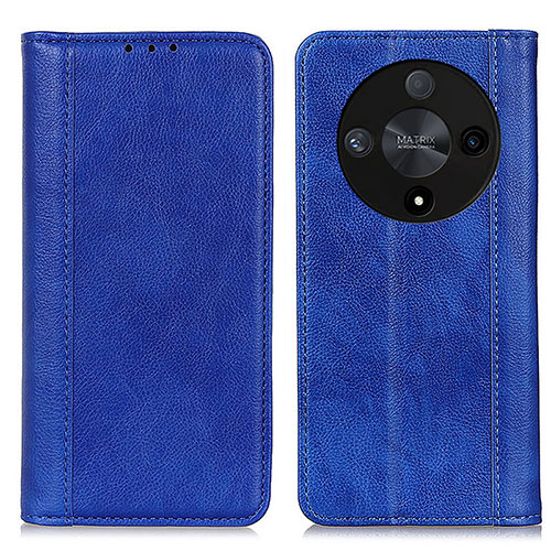 Leather Case Stands Flip Cover Holder D03Y for Huawei Honor X9b 5G Blue