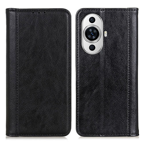 Leather Case Stands Flip Cover Holder D03Y for Huawei Nova 11 Black