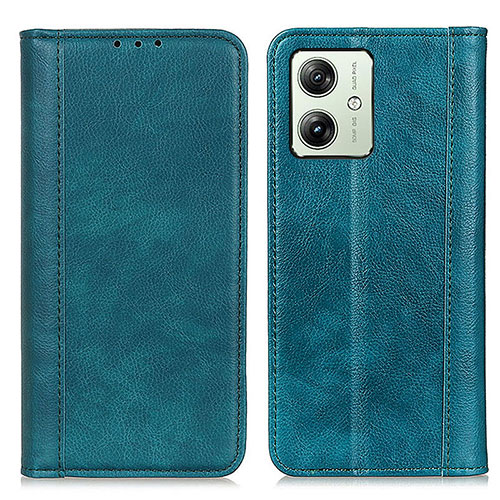 Leather Case Stands Flip Cover Holder D03Y for Motorola Moto G54 5G Green